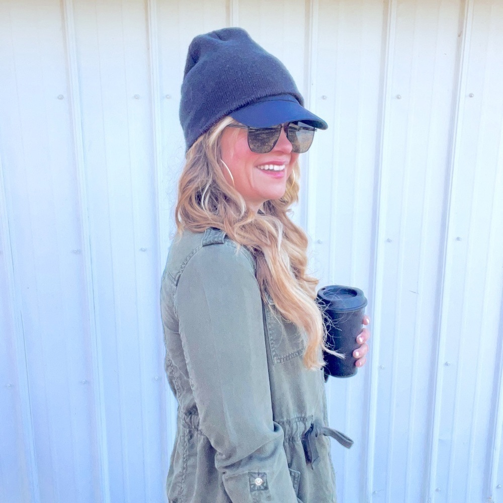 XXSP Loft Petites. Utility Jacket Green. Black Matte Buttons.